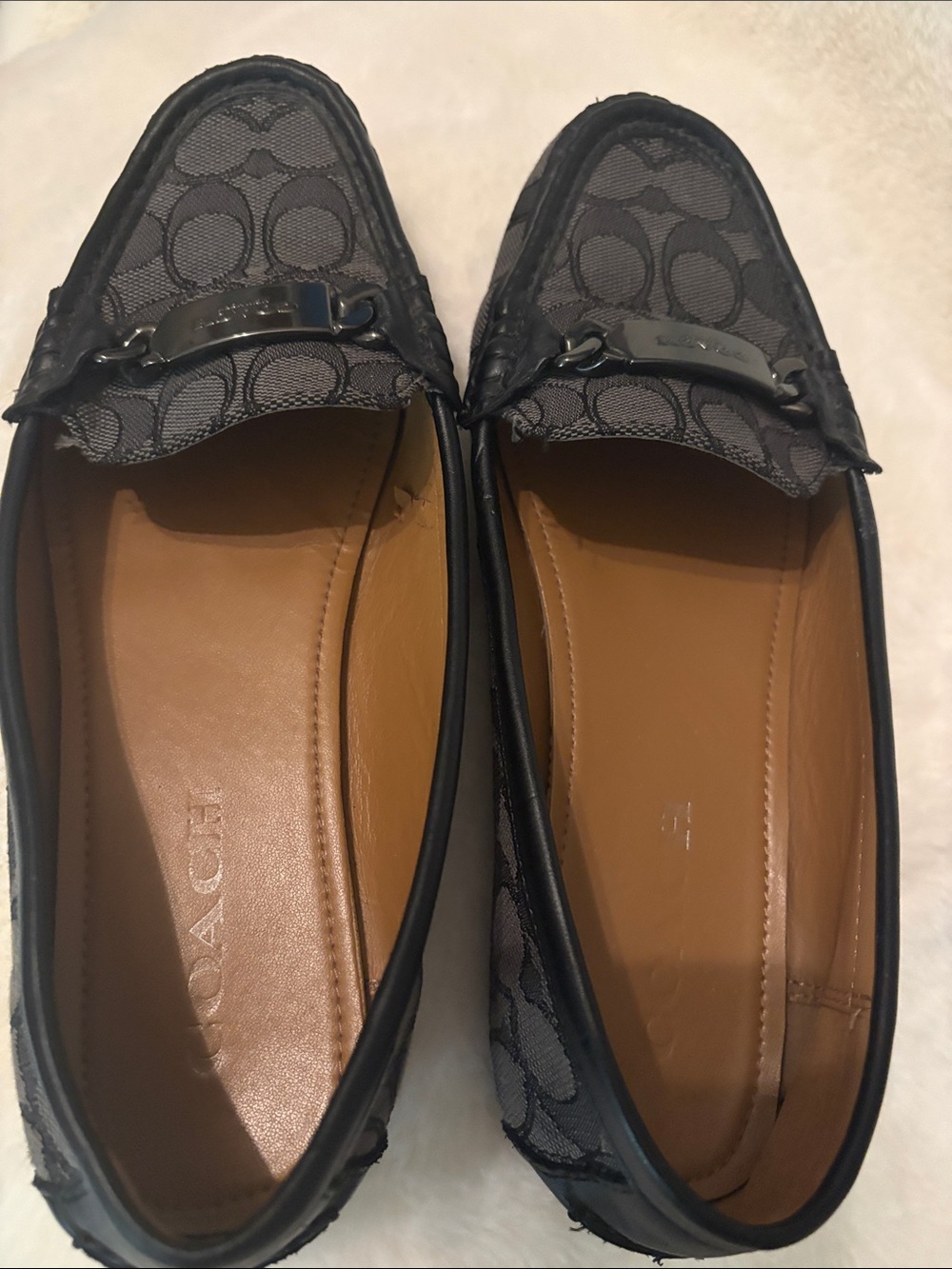 Coach Olive Monogram Loafers - Black/Grey Canvas - Size 9B - Picture 2 of 13